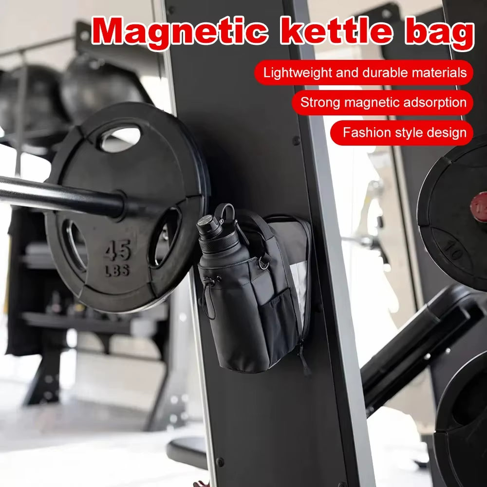 Magnetic Gym Bag Huge Capacity - Phone Pocket Portable Water Bottle Pouch Cross Body Accessories Bag