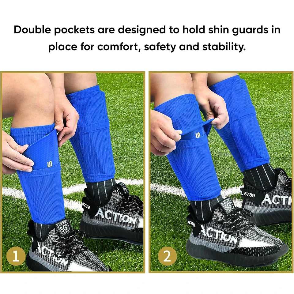 Soccer Shin Guards with Sleeves