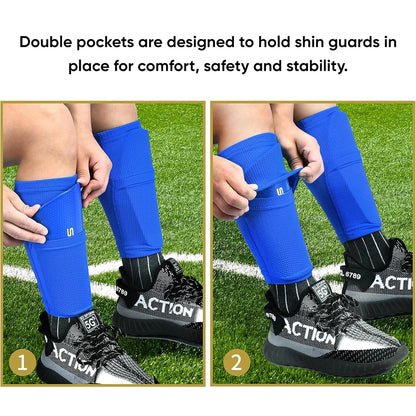 Soccer Shin Guards with Sleeves